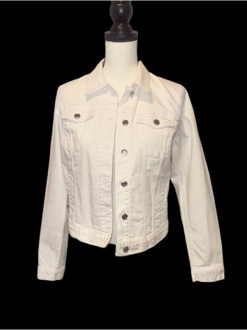BANANA Republic white denim jacket women’s size Medium - Picture 11 of 17